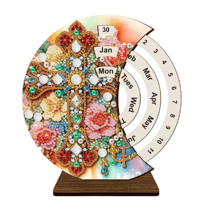 Diamond Painting Tidlös Kalender | Blomkors - Bild 2