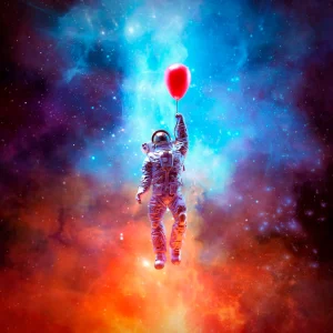 Astronaut med ballong