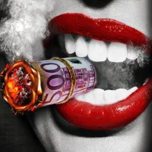 Brinnande pengar cigarr