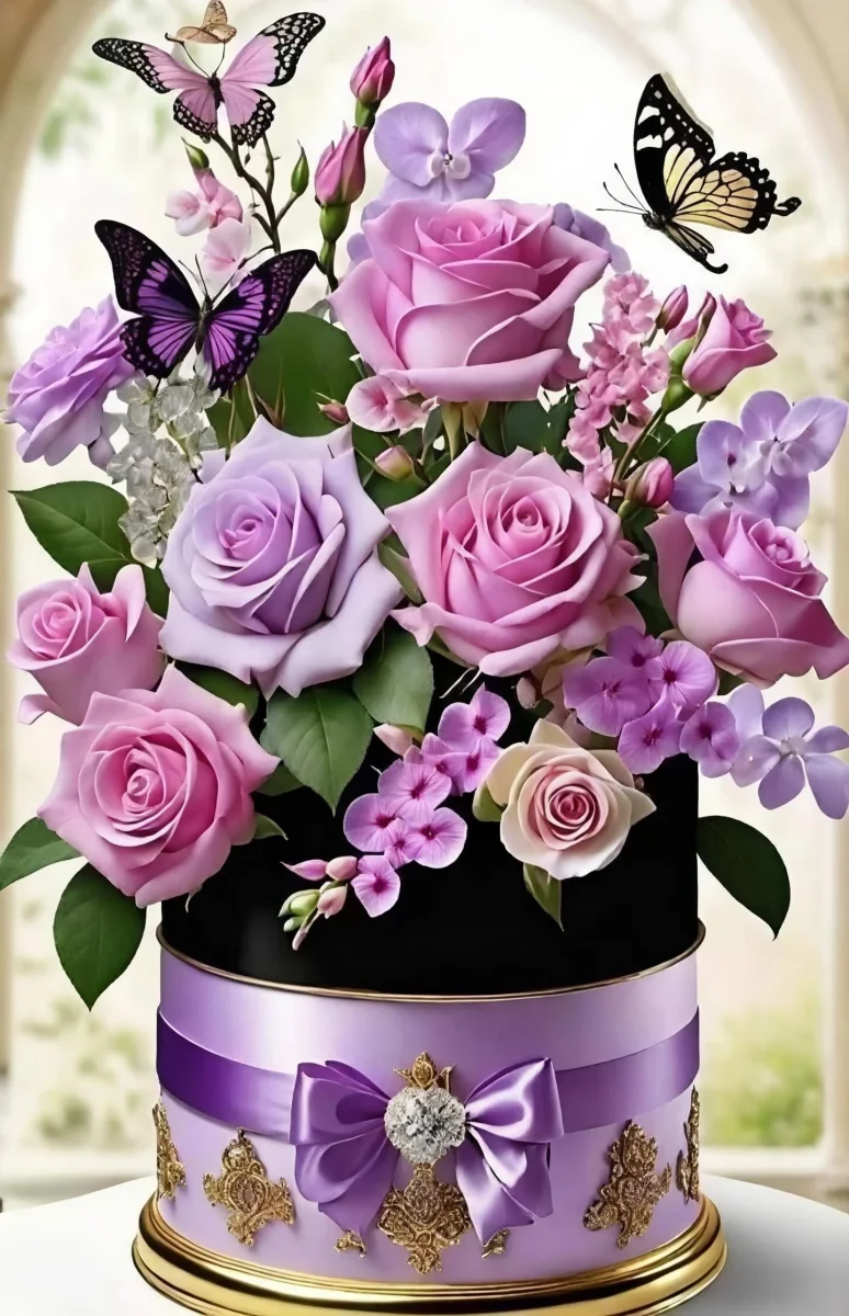 Bukett med blandade blommor