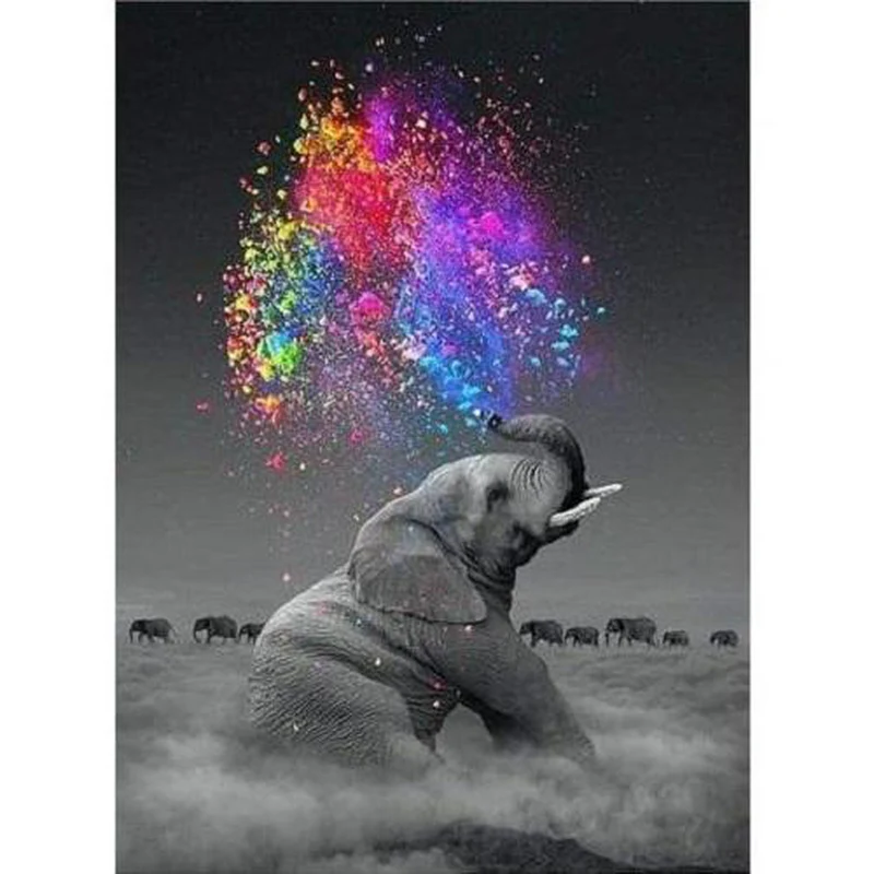 Elefant som färgstänk