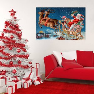 Jultomte på släde från 50x80cm