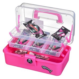Lilla Fiskelåda med innehåll för insjöfiske – rosa