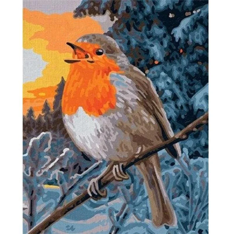 Rödhake | Måla efter nummer - Bild 2